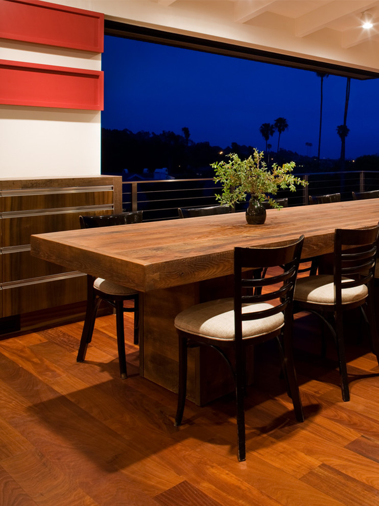 Oversized Dining Tables Dining Room Midcentury with Monochromatic Neutral Colors View