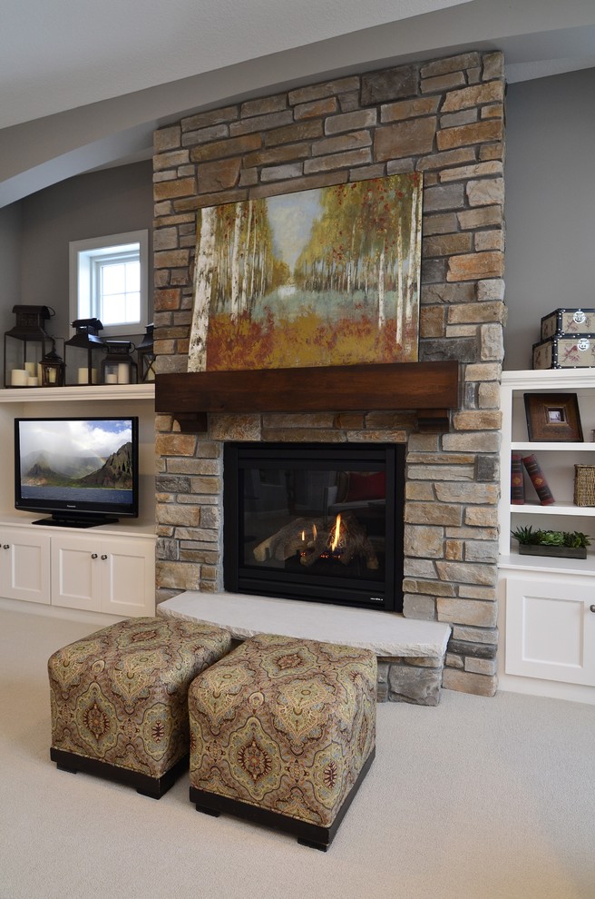 Owens Corning Cultured Stone Living Room with None 