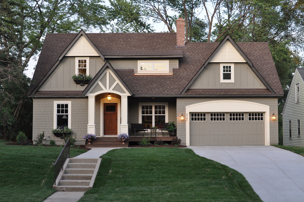 Paint Color Ideas for Bathrooms Exterior Traditional with Board and Batten Driveway