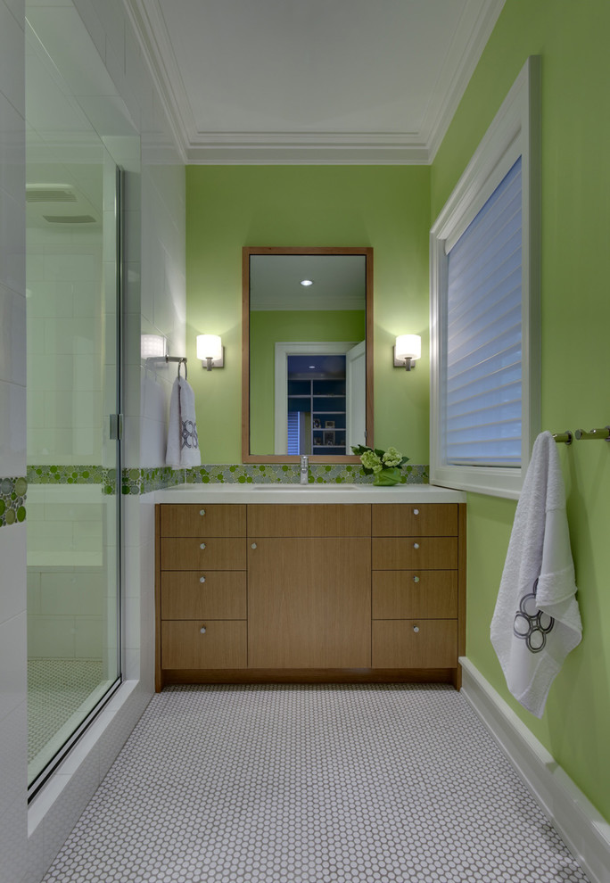 Painted Bathroom Vanity Bathroom Modern with Accent Tile Architects Architecture