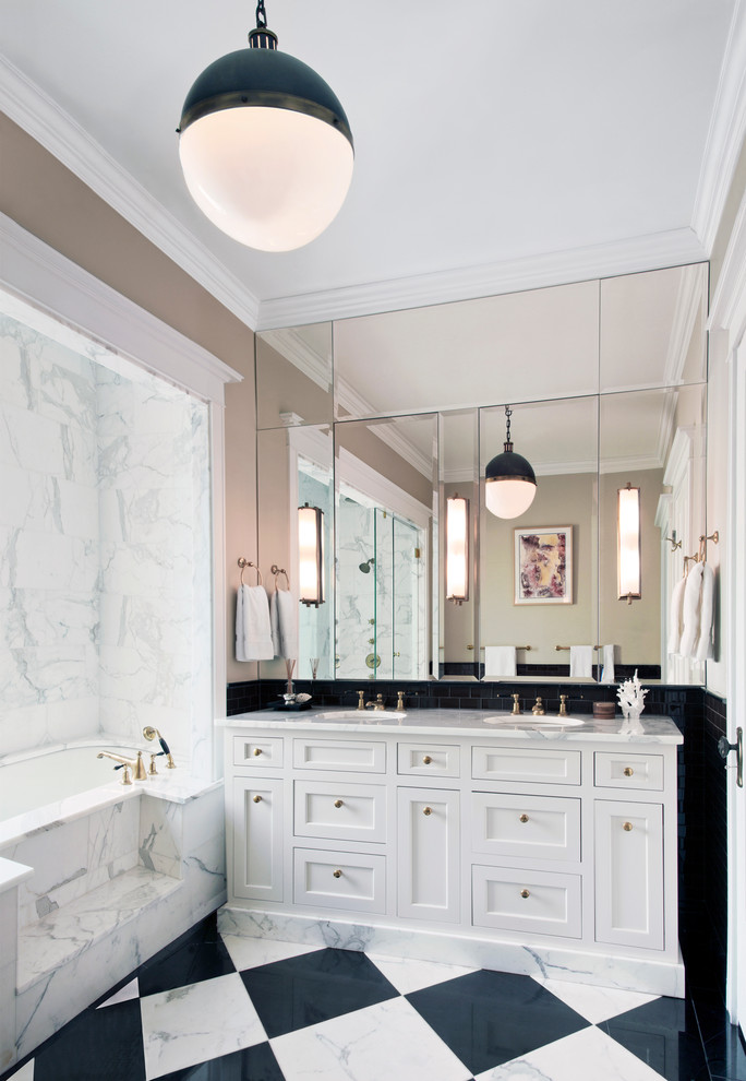 Painted Bathroom Vanity Bathroom Traditional with Bathroom Faucets Bathroom Floor