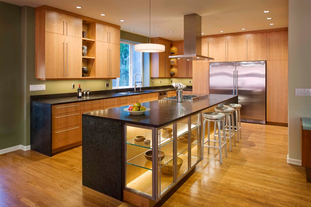 Painted Crown Molding Kitchen Contemporary with Antico Brown Satin Book
