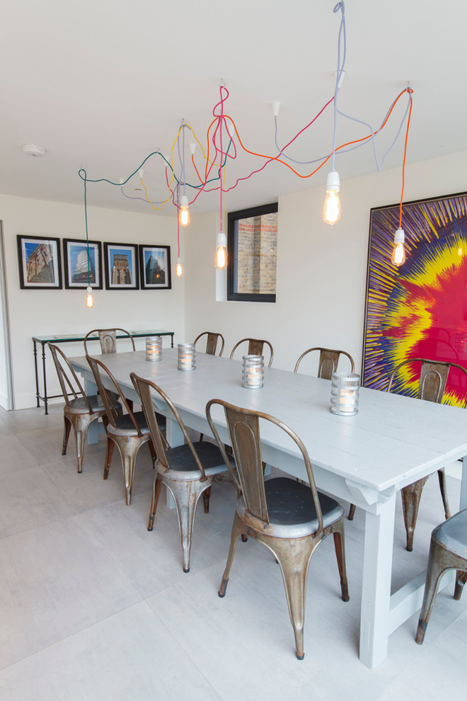 Painted Dining Table Dining Room Contemporary with None 