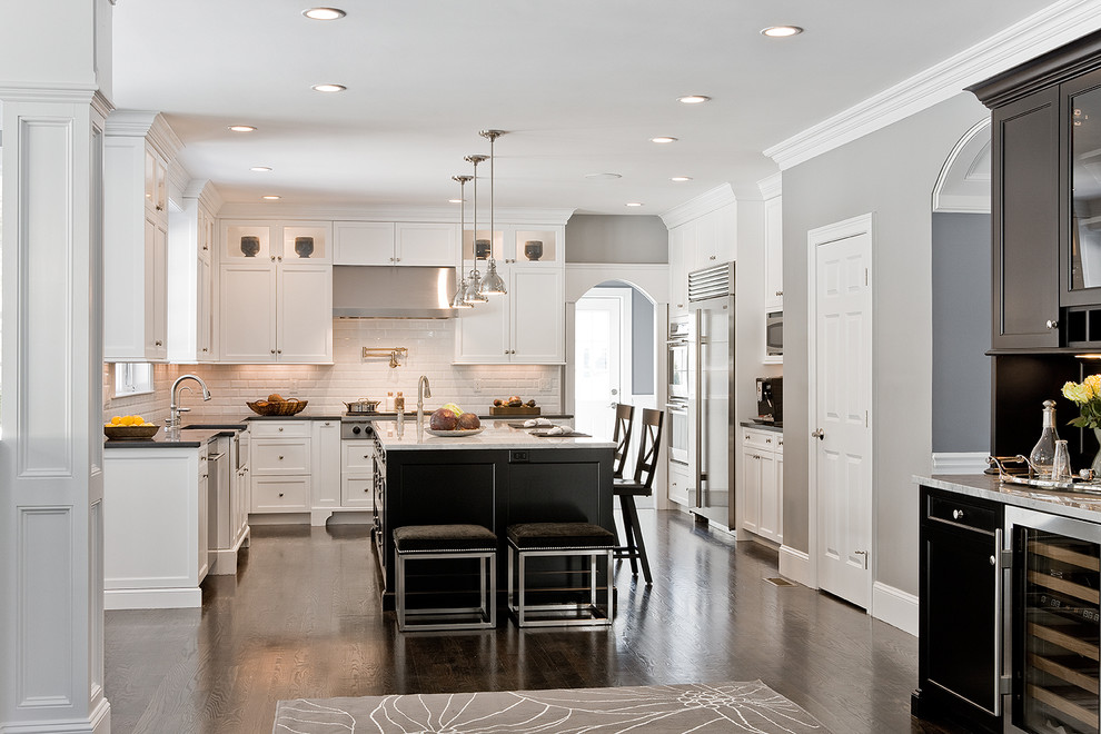 Painted Kitchen Cabinet Ideas Kitchen Traditional with Area Rug Baseboards Black