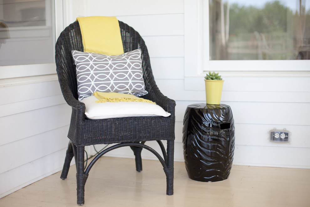 Painted Wicker Furniture Porch Farmhouse with None 