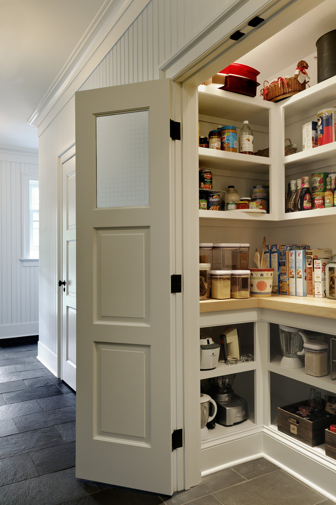 Pantry Shelving Plans Kitchen Traditional with Base Molding Beadboard Paneling