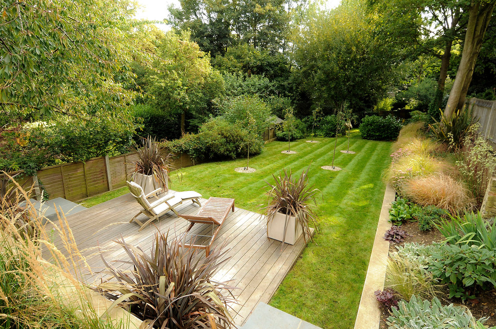 Patio Chaise Lounge Deck Contemporary with Deck Flower Beds Garden