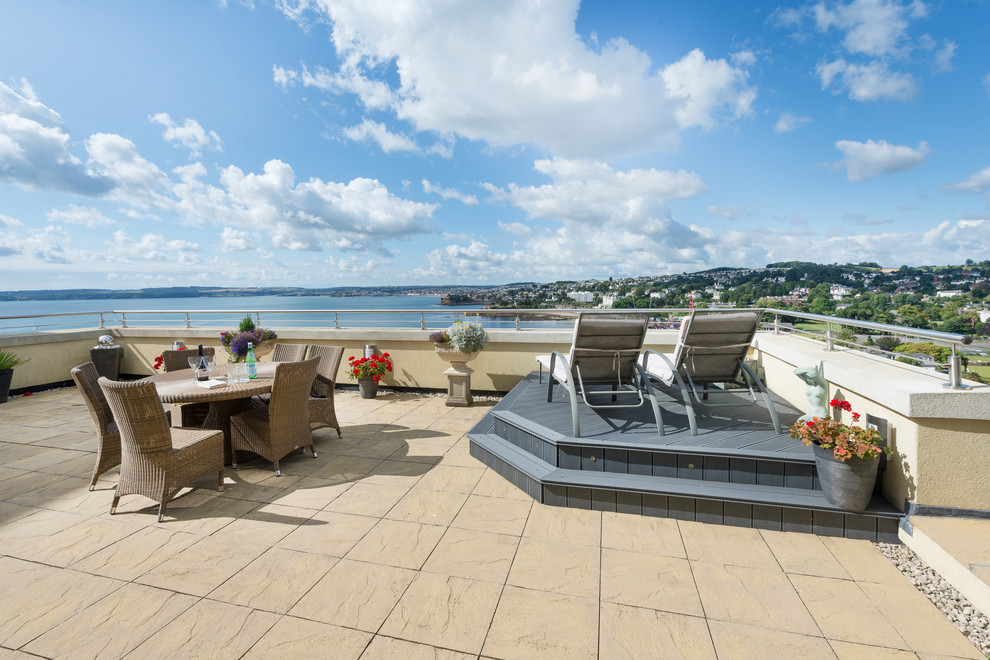 Patio Chaise Lounge Deck Traditional with Balcony Beach Coastal Home