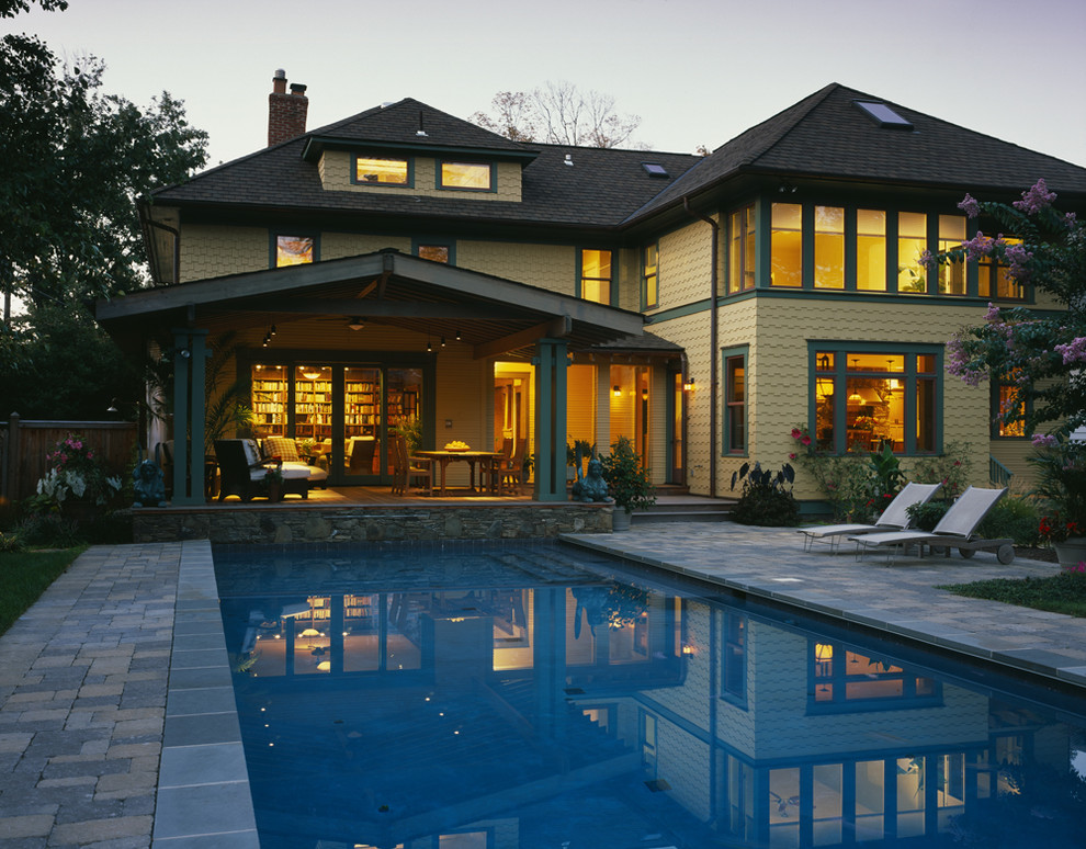 Patio Cover Pictures Pool Craftsman with Brick Paving Chaise Lounge