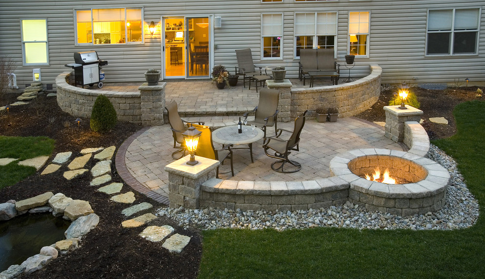 Patio Designs with Fire Pit Exterior Contemporary with None 