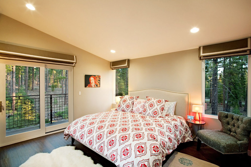 Patio Door Treatments Bedroom Contemporary with Animal Skin Rug Balcony