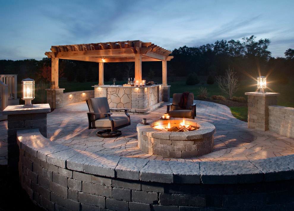 Patio Ideas with Fire Pit Patio Traditional with Backyard Retreat Bar Seating
