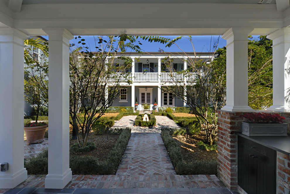 Patio Paver Designs Landscape Traditional with Balcony Brick Column Container