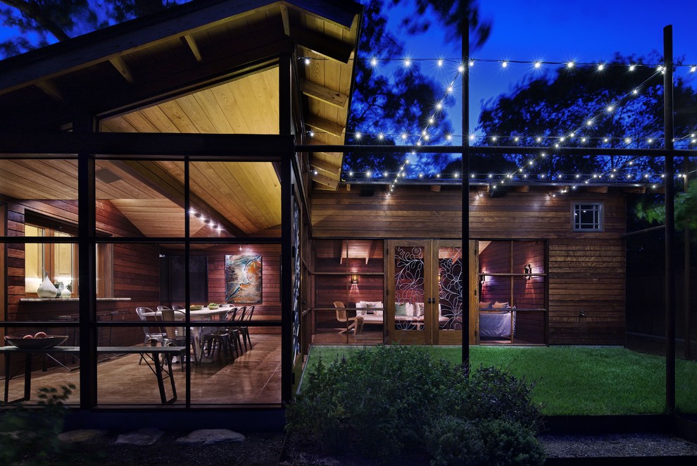 Patio Roof Designs Exterior Eclectic with Dining Table Glass Wall1