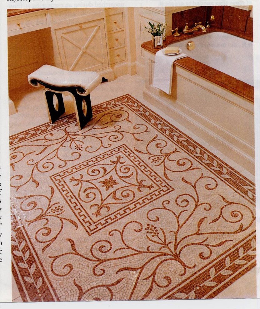 Pebble Bathroom Floor Bathroom Contemporary with None 
