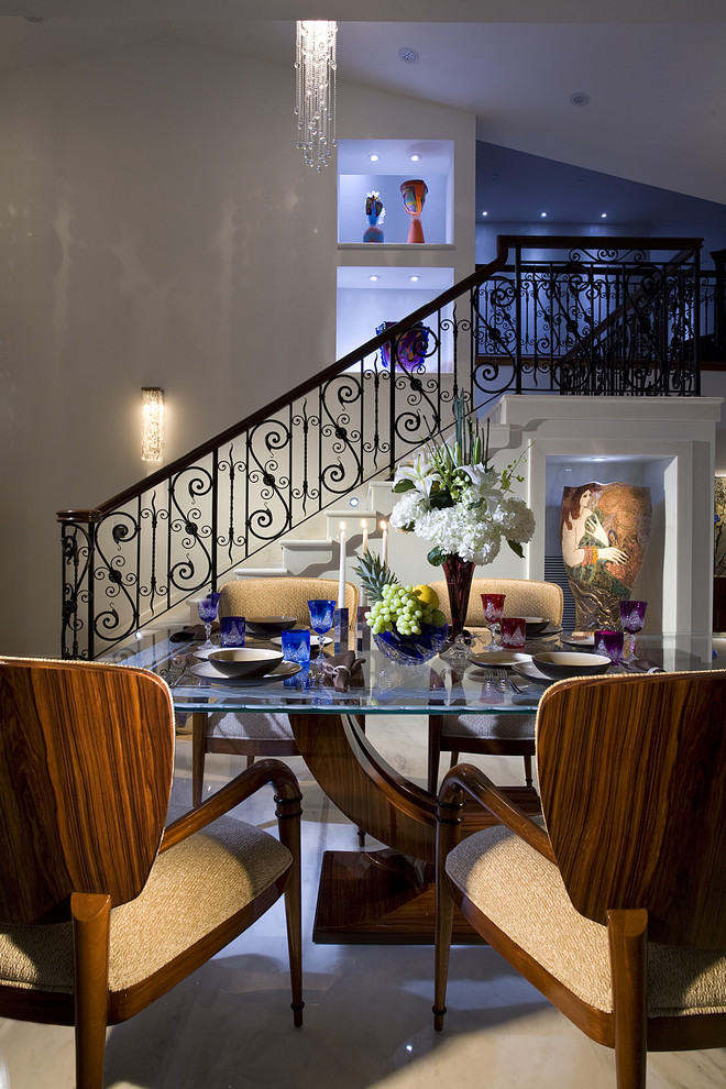 Pedestal Dining Table Dining Room Contemporary with Architectural Glass Dining Table