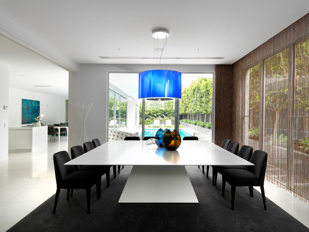 Pedestal Dining Table Dining Room Contemporary with Artwork Minimal Pendant Light
