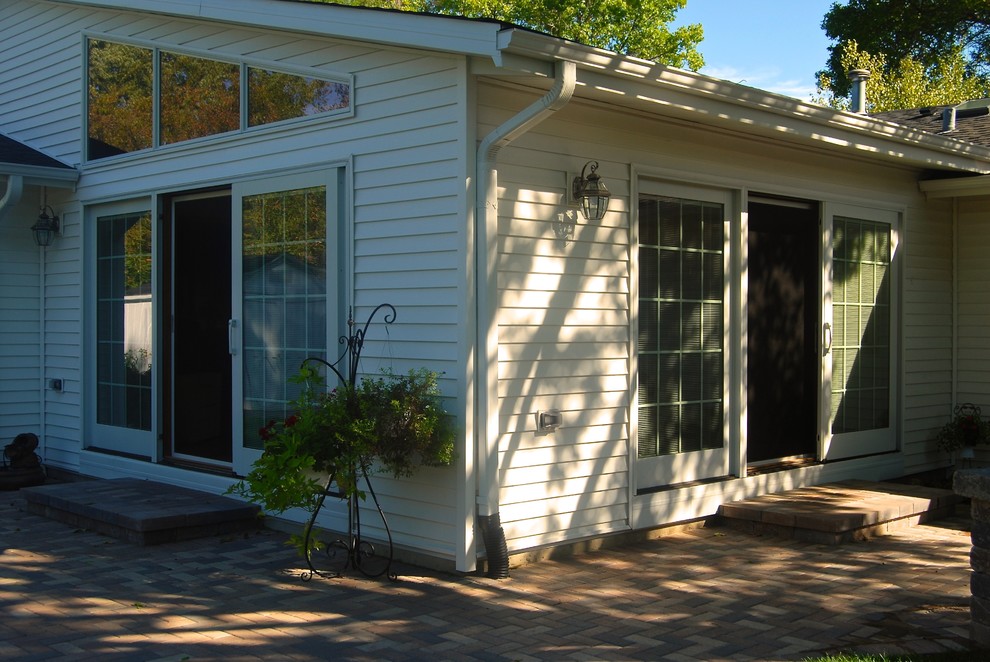 Pella Sliding Doors Family Room Contemporary with Dual Entrance Dual Exit