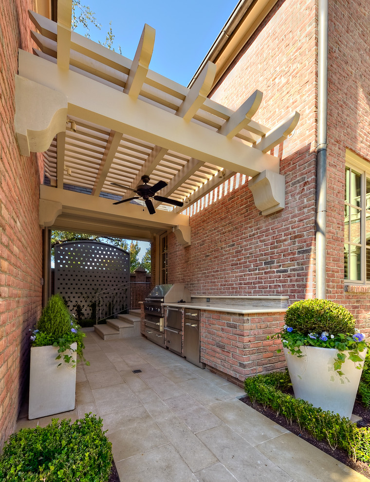 Pergola Attached to House Patio Modern with Bbq Brick Exterior Ceiling