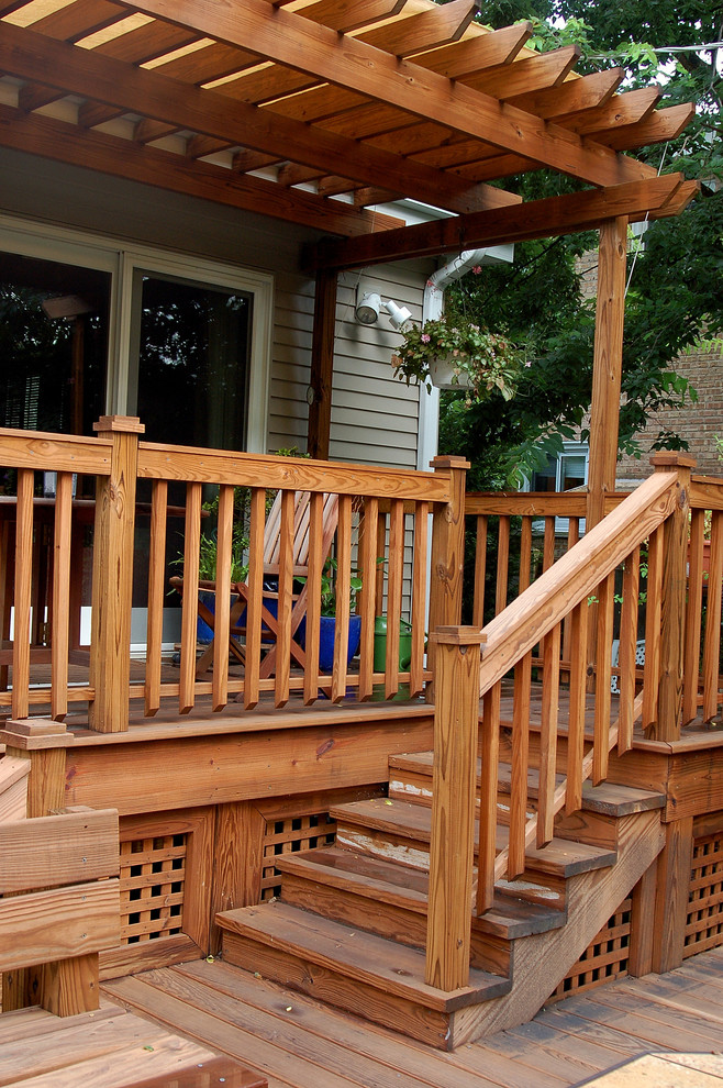 Pergolas on Decks Porch Traditional with Back Deck Benches Deck
