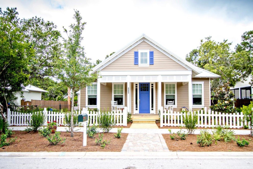 Periwinkle Blue Paint Exterior Beach with Beach Style Beige Exterior