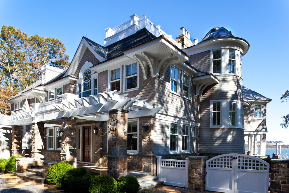 Picket Fence Styles Exterior Beach with Coastal Driveway Gate Front