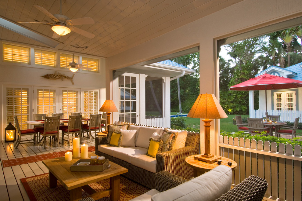 Picket Fence Styles Porch Tropical with Back Porch Candles Clerestory