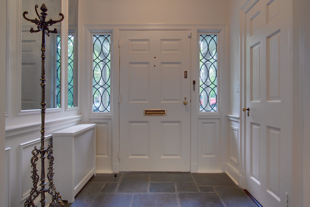 Picture Frame Paneling Entry Traditional with Brass Coat Rack Iron