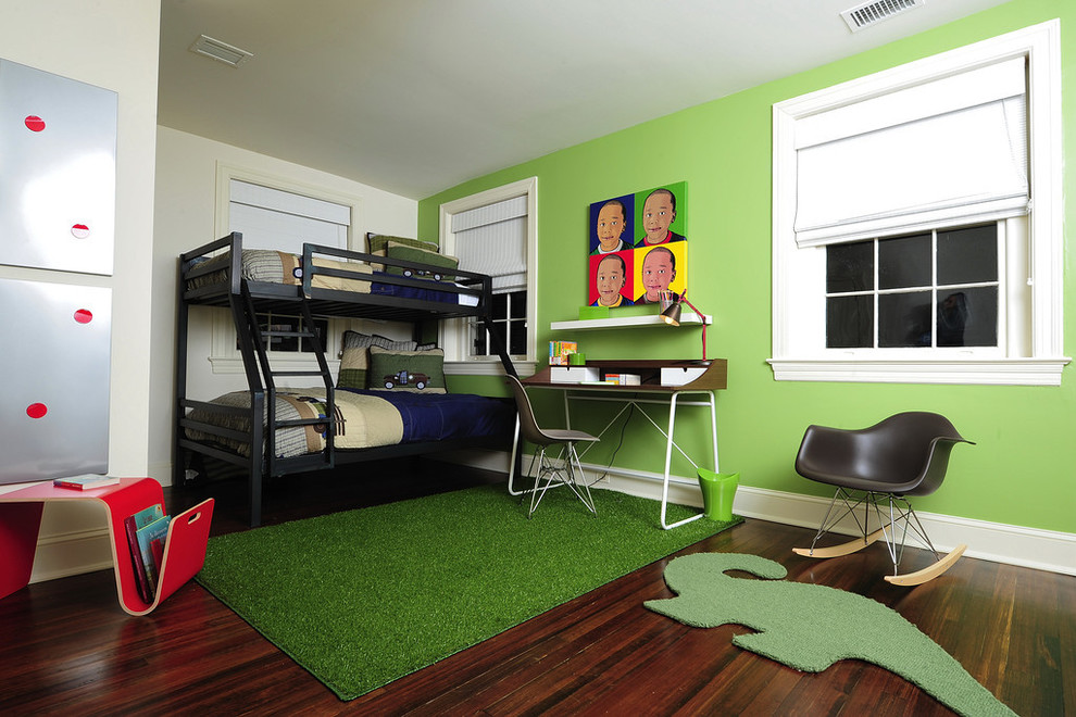 Pictures of Bunk Beds Kids Modern with Accent Wall Area Rug1