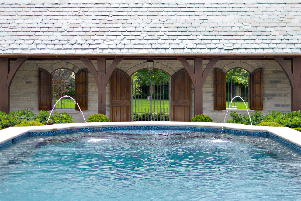 Pictures of Houses with Shutters Pool Traditional with Aquatic Arch Blue Tile
