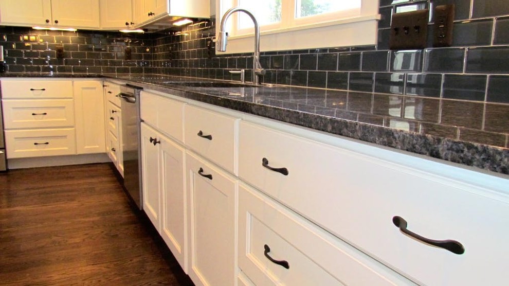 Pictures of Kitchen Backsplashes Kitchen Traditional with 3x6 Glass Tile 3x61