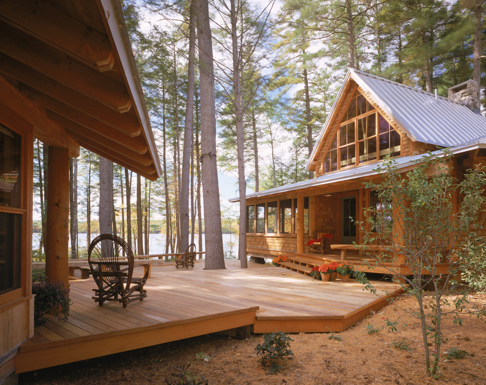 Pictures of Painted Decks Exterior Rustic with Cabin Camp Home Lakefront