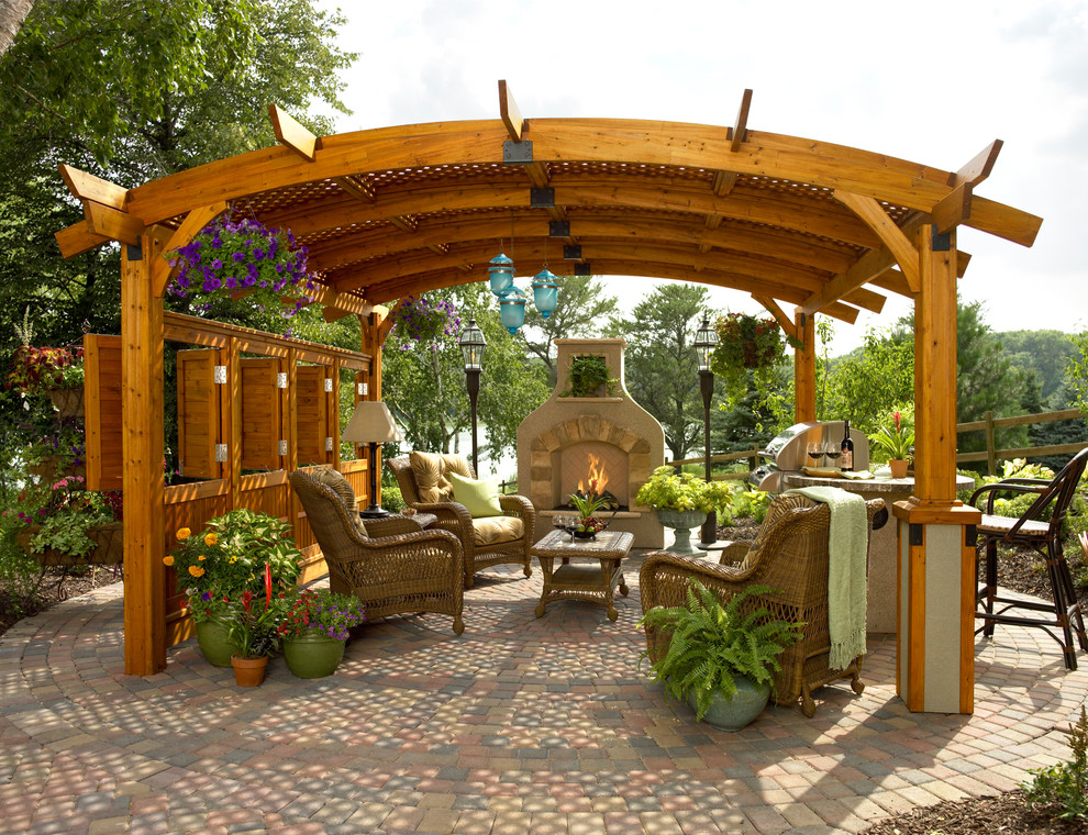 Pictures of Pergolas Patio Traditional with Cobblestone Patio Covered Patio