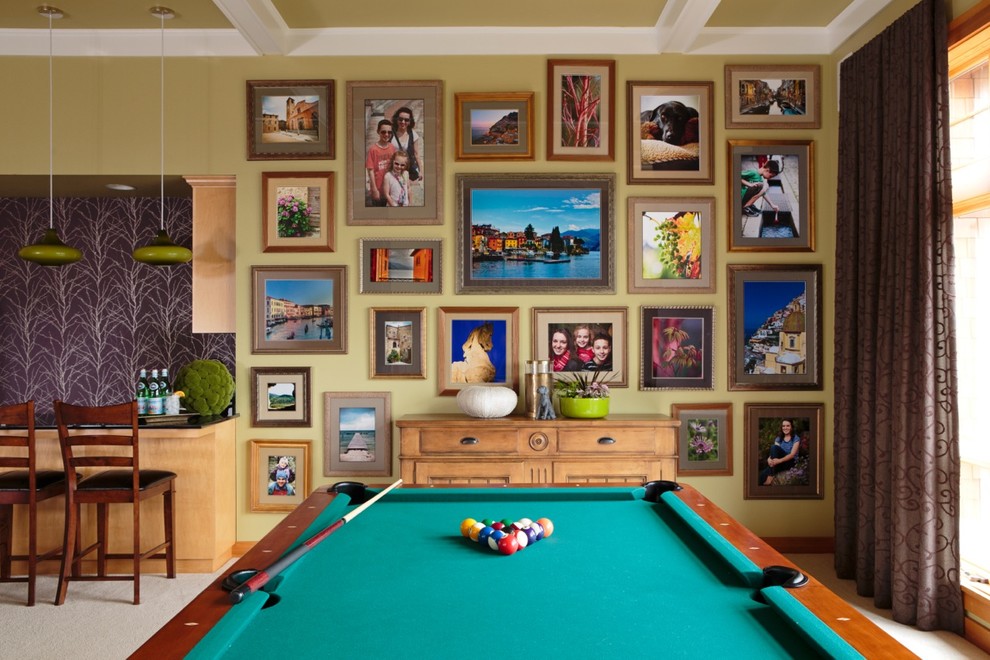 Pictures of Pool Tables Family Room Traditional with Billiard Box Ceiling Custom