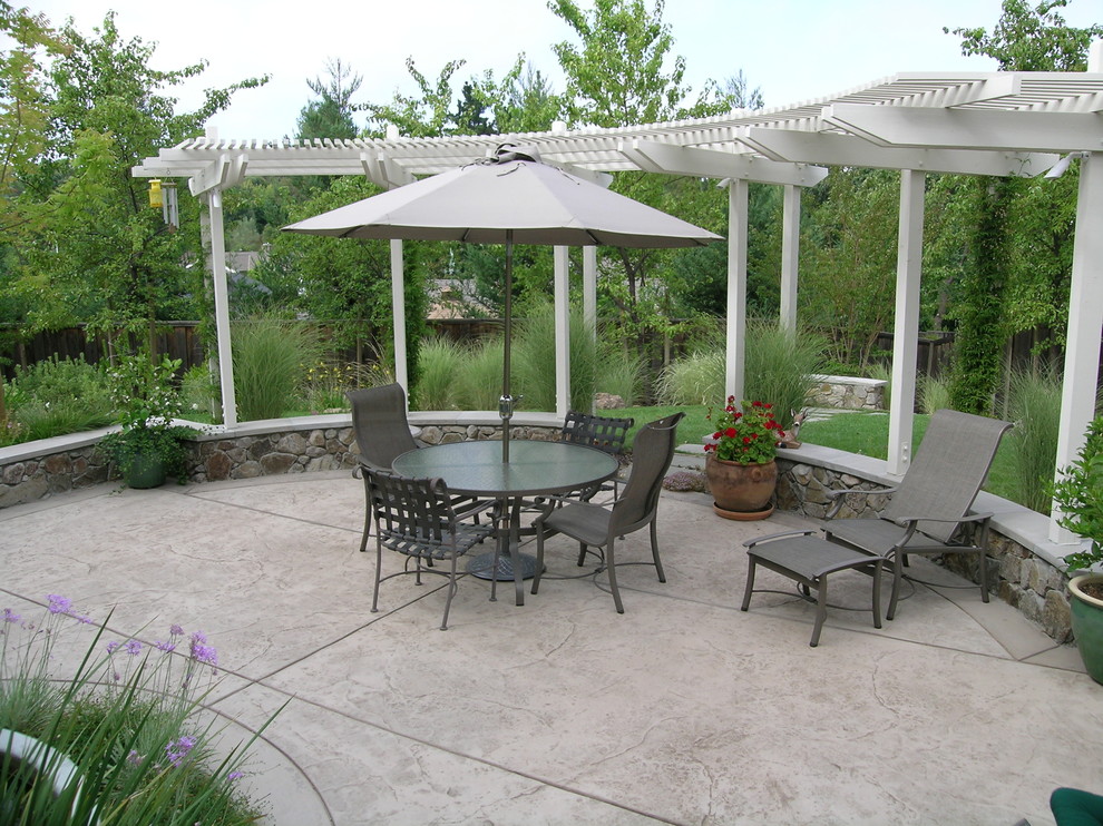Pictures of Stamped Concrete Patios Patio Traditional with Arbor Chaise Lounge Concrete