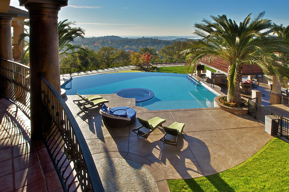 Pictures of Stamped Concrete Patios Pool Tropical with Balcony Fence Hills Iron