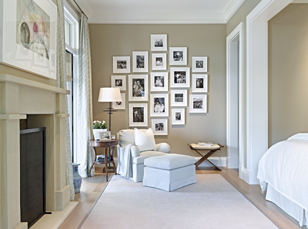 Pictures of Stone Fireplaces Bedroom Transitional with Beige Rug Black And