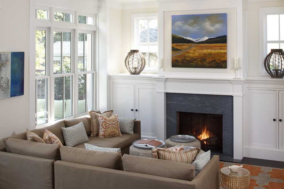 Pillows and Throws Living Room Traditional with Area Rug Built In