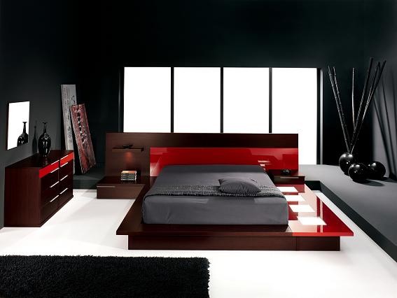 Platform Bed Nightstand Bedroom Contemporary with Italian Bed Modern Bed