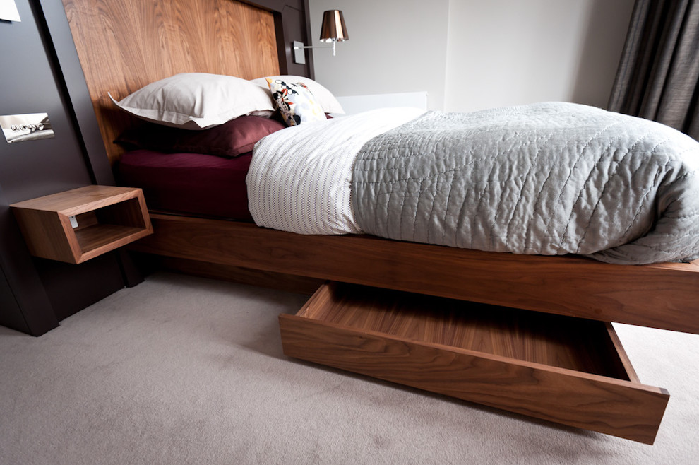 Platform Bed with Drawers Bedroom Contemporary with None 