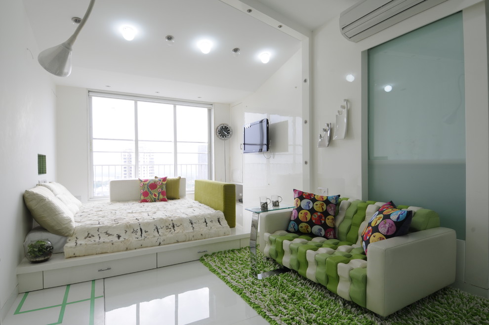 Platform Bed with Drawers Kids Contemporary with Ac Big Window Boys
