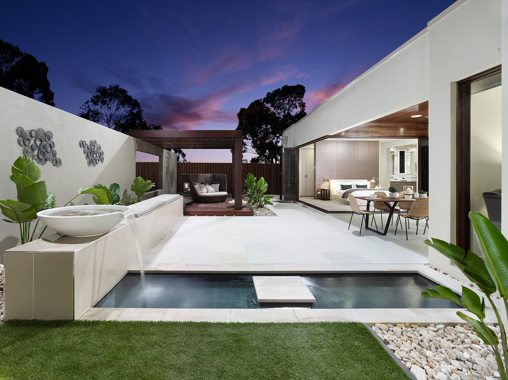 Plunge Pool Design Landscape Contemporary with Area Deck Design Feature