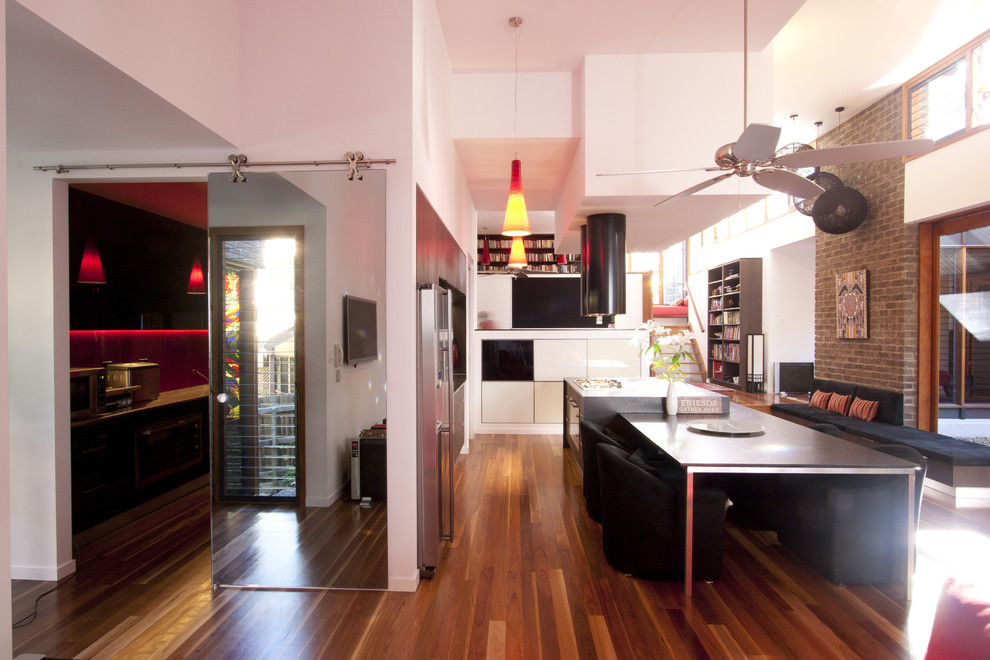 Pocket Door Alternatives Kitchen Modern with Barn Door Brick Ceiling