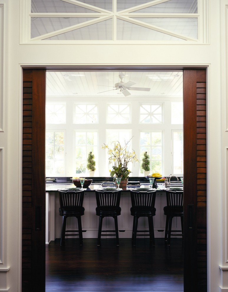 Pocket Door Alternatives Kitchen Traditional with Barstool Beadboard Ceiling Black