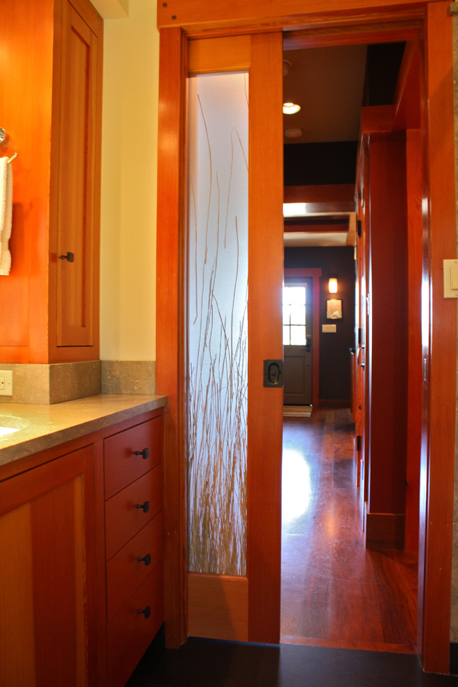 Pocket Doors with Glass Bathroom with None 1