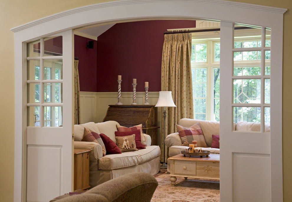 Pocket Doors with Glass Family Room Traditional with Arched Door Color Custom1