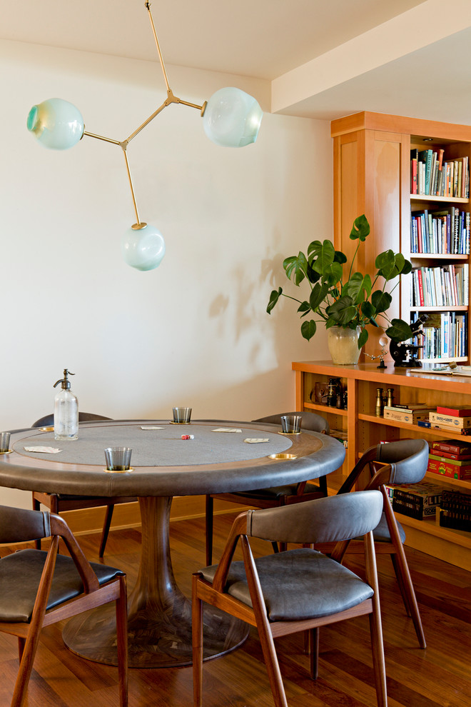 Poker Table Dining Table Family Room Contemporary with Blown Glass Chandelier Board