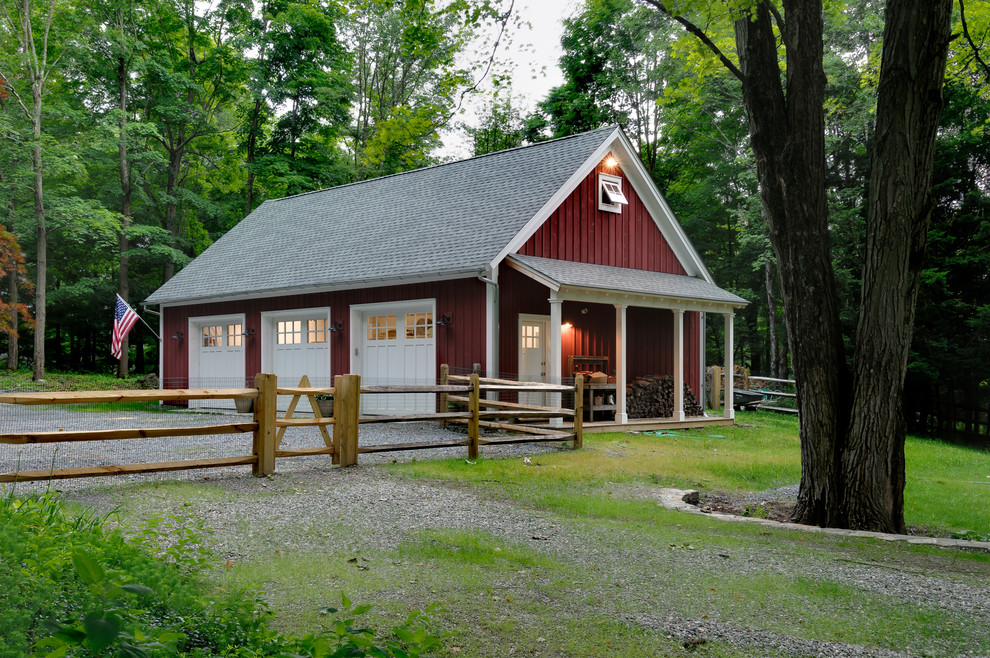 Pole Barn Ideas Garage and Shed Traditional with American Flag Board And