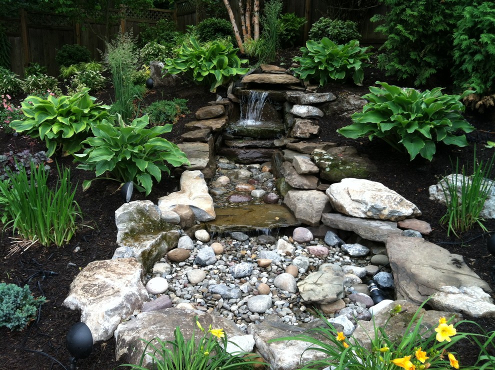Pondless Water Feature Landscape Traditional with Aquascape Asian Boulder Koi