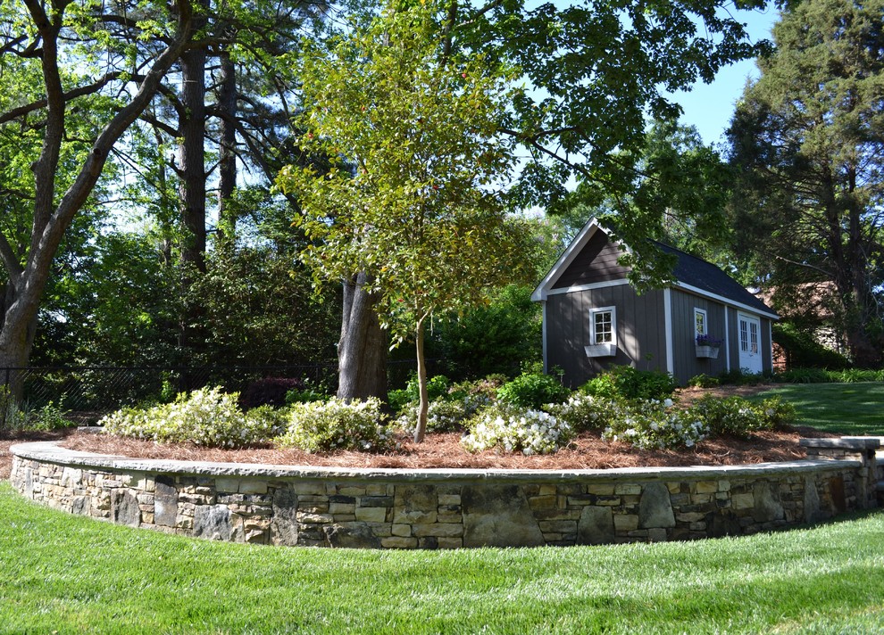 Pool Equipment Shed Landscape Contemporary with Accessory Building Bark Mulch